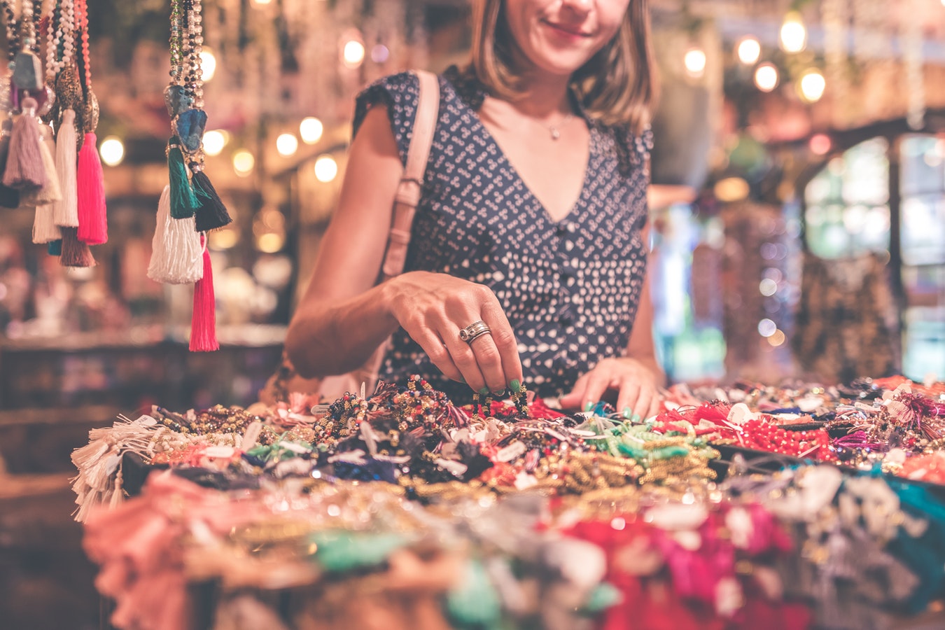 womman shopping for jewellery