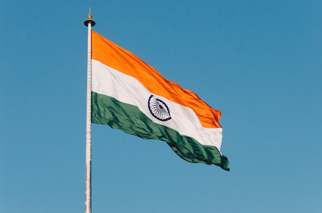 Indian flag on a pole